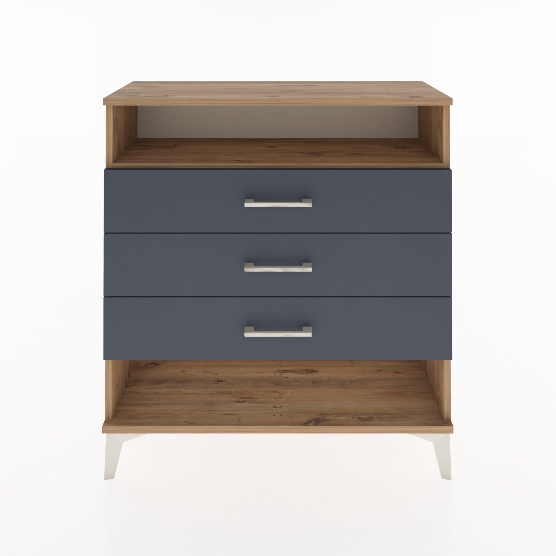 Woodntry Modular Dresser Pine 88x30x84 cm with Drawers and Shelves CR8-3