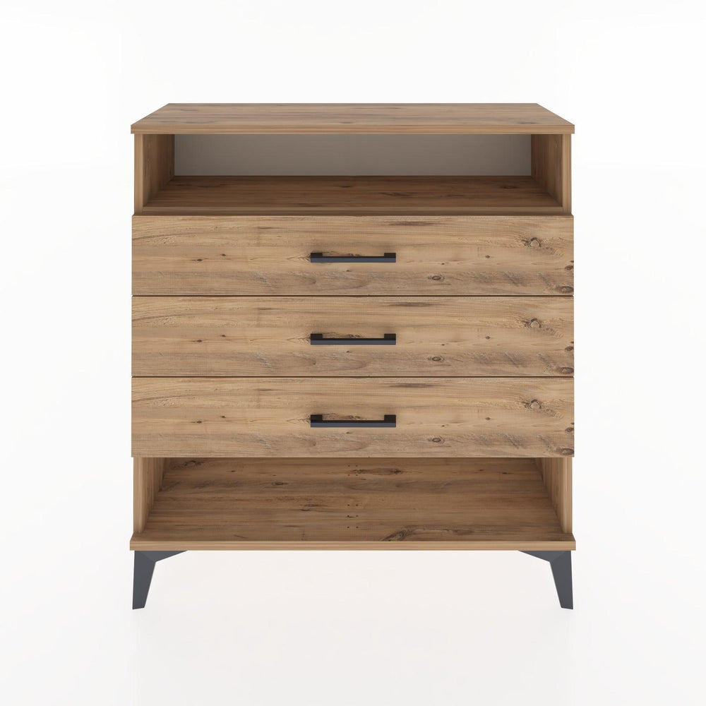 Woodntry Modüler Şifonyer Çam 88x30x84 cm Çekmeceli ve Raflı CR8-3