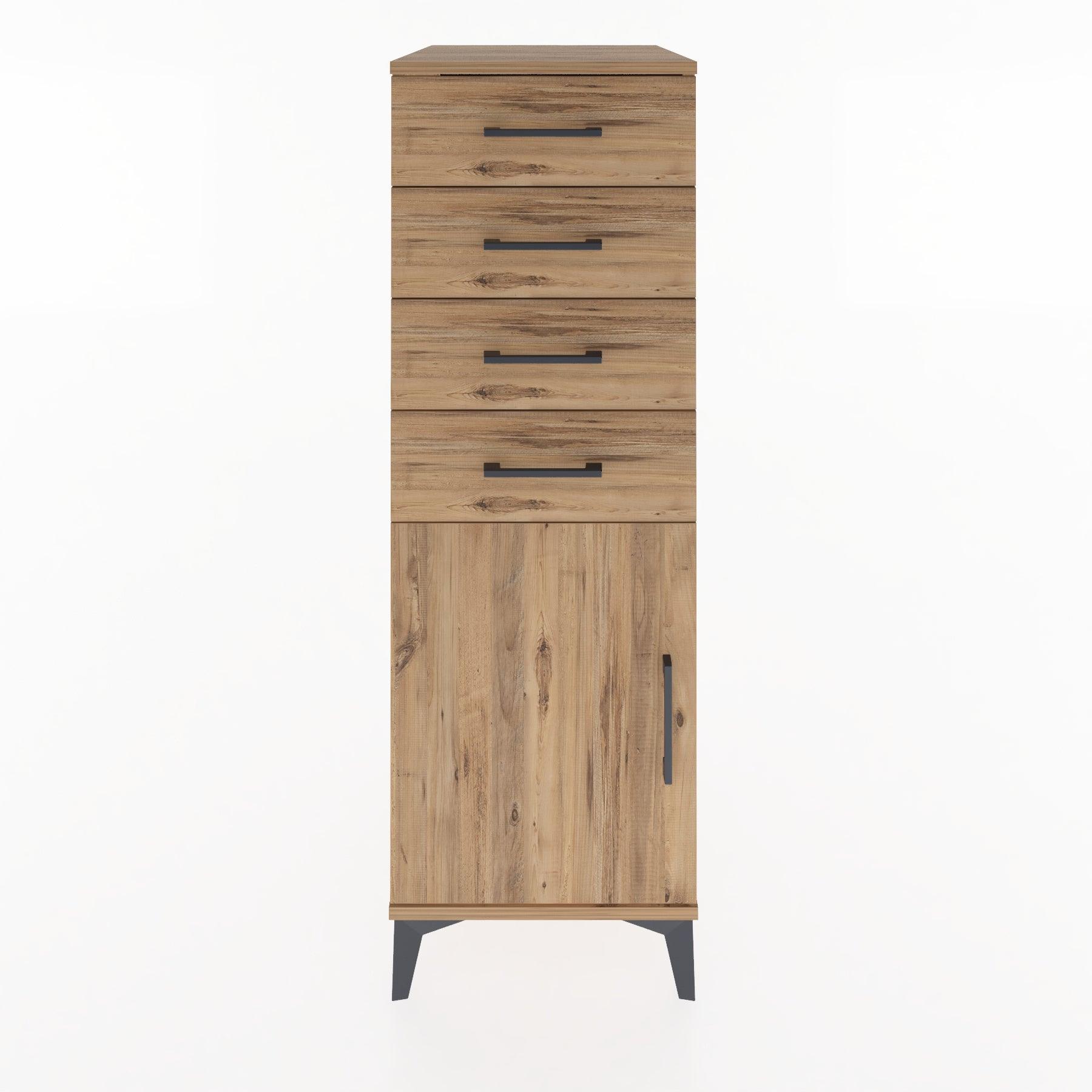 Woodntry Modular Cabinet Pine 44x30x122 cm with Doors and Drawers KC58-3