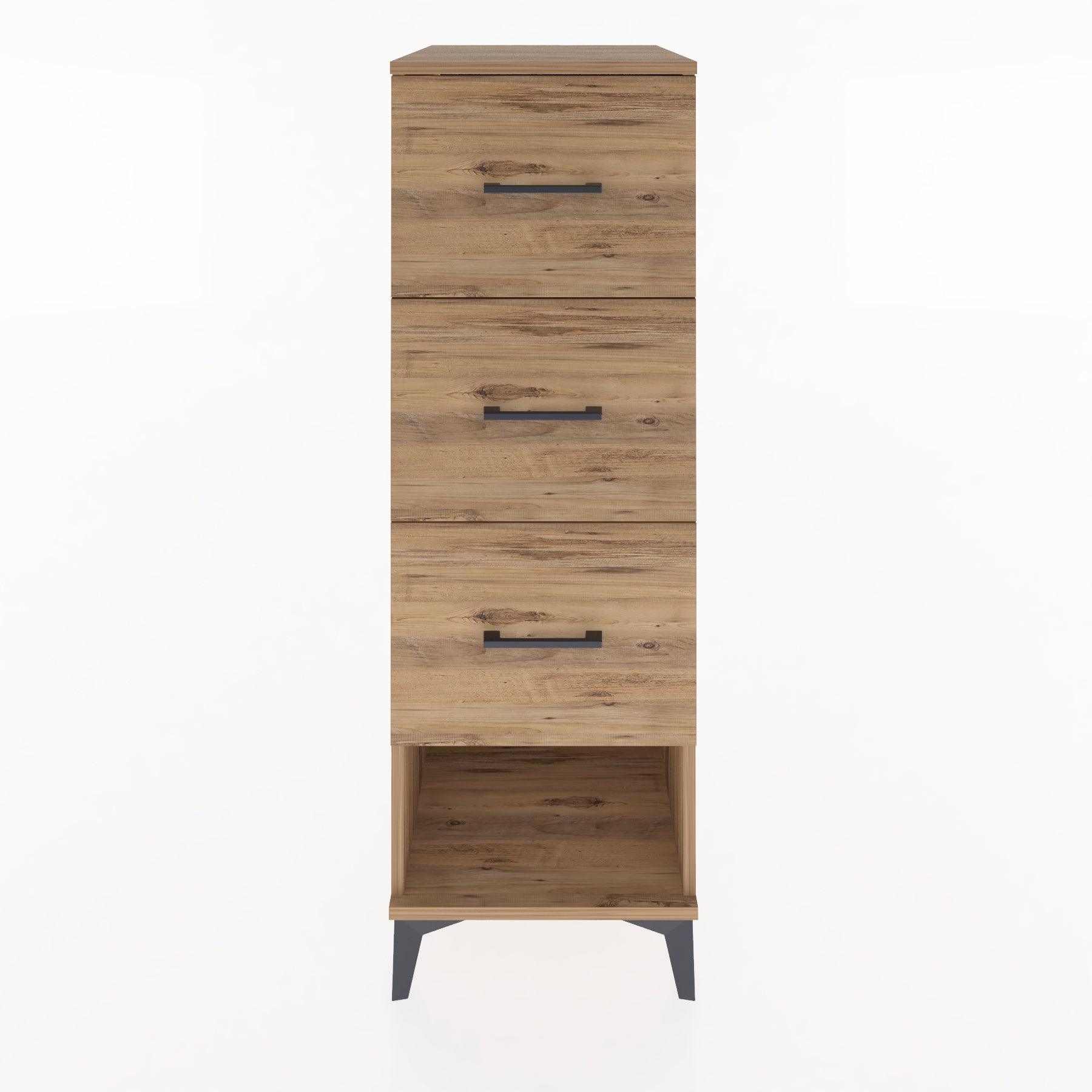 Woodntry Modüler Dolap Çam 44x30x122 cm Çekmeceli ve Raflı CR108-3