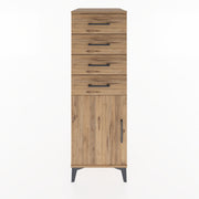 Woodntry Modüler Dolap Çam 44x59x122 cm Kapaklı ve Çekmeceli KC58-3