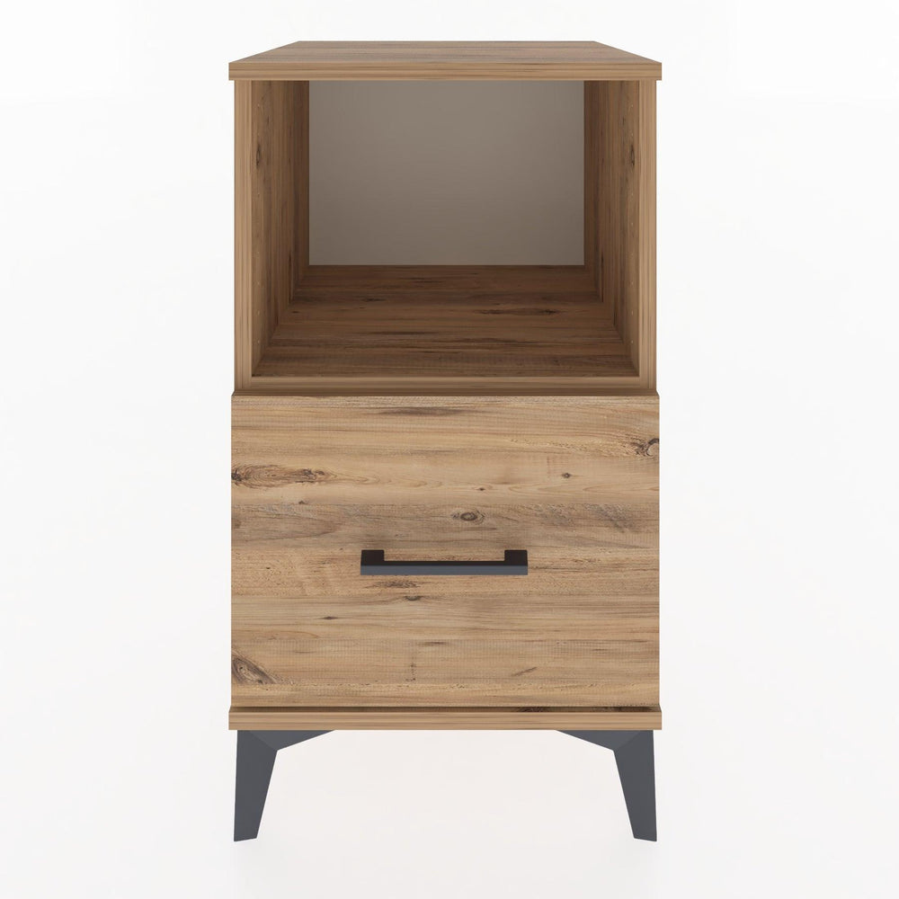 Woodntry Modular Nightstand Pine 44x44x68 cm with Drawers and Shelves CR8-3