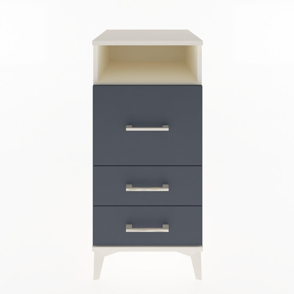 Woodntry Modular Nightstand Moonstone 44x44x84 cm with Drawer and Shelf CR9-1
