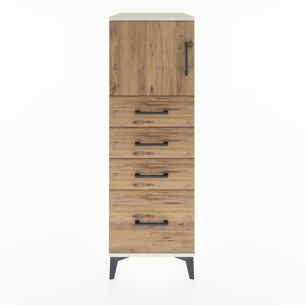 Woodntry Modüler Dolap Aytaşı 44x30x122 cm Kapaklı ve Çekmeceli KC9-1