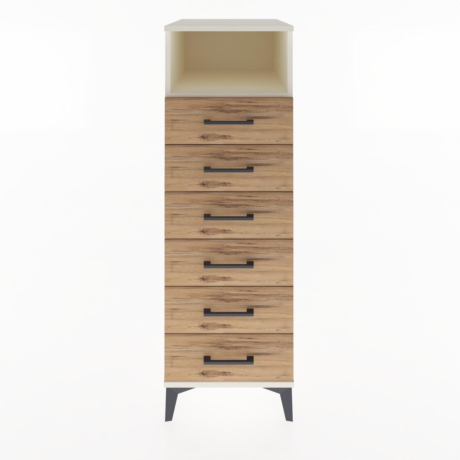 Woodntry Modular Cabinet Moonstone 44x30x122 cm with Drawers and Shelves CR59-1