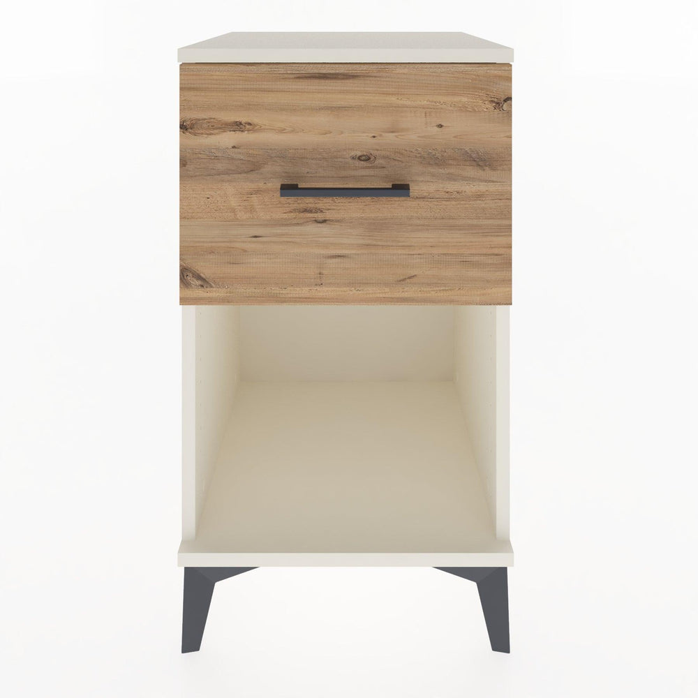 Woodntry Modular Nightstand Moonstone 44x44x68 cm with Drawer and Shelf CR9-1