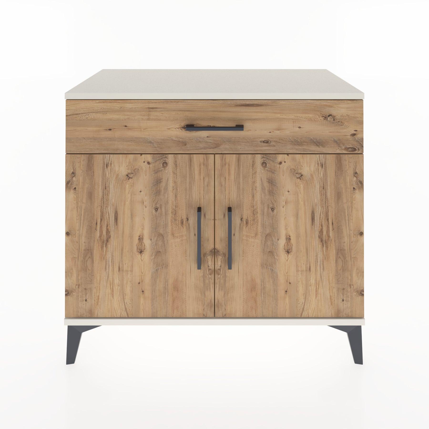 Woodntry Modüler Şifonyer Aytaşı 88x44x68 cm Kapaklı ve Çekmeceli KC9-1