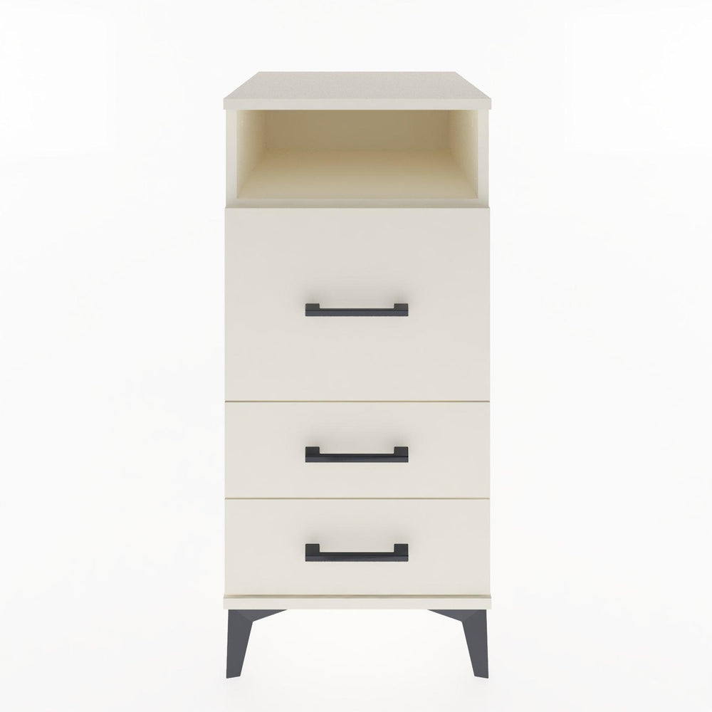 Woodntry Modular Nightstand Moonstone 44x44x84 cm with Drawer and Shelf CR9-1