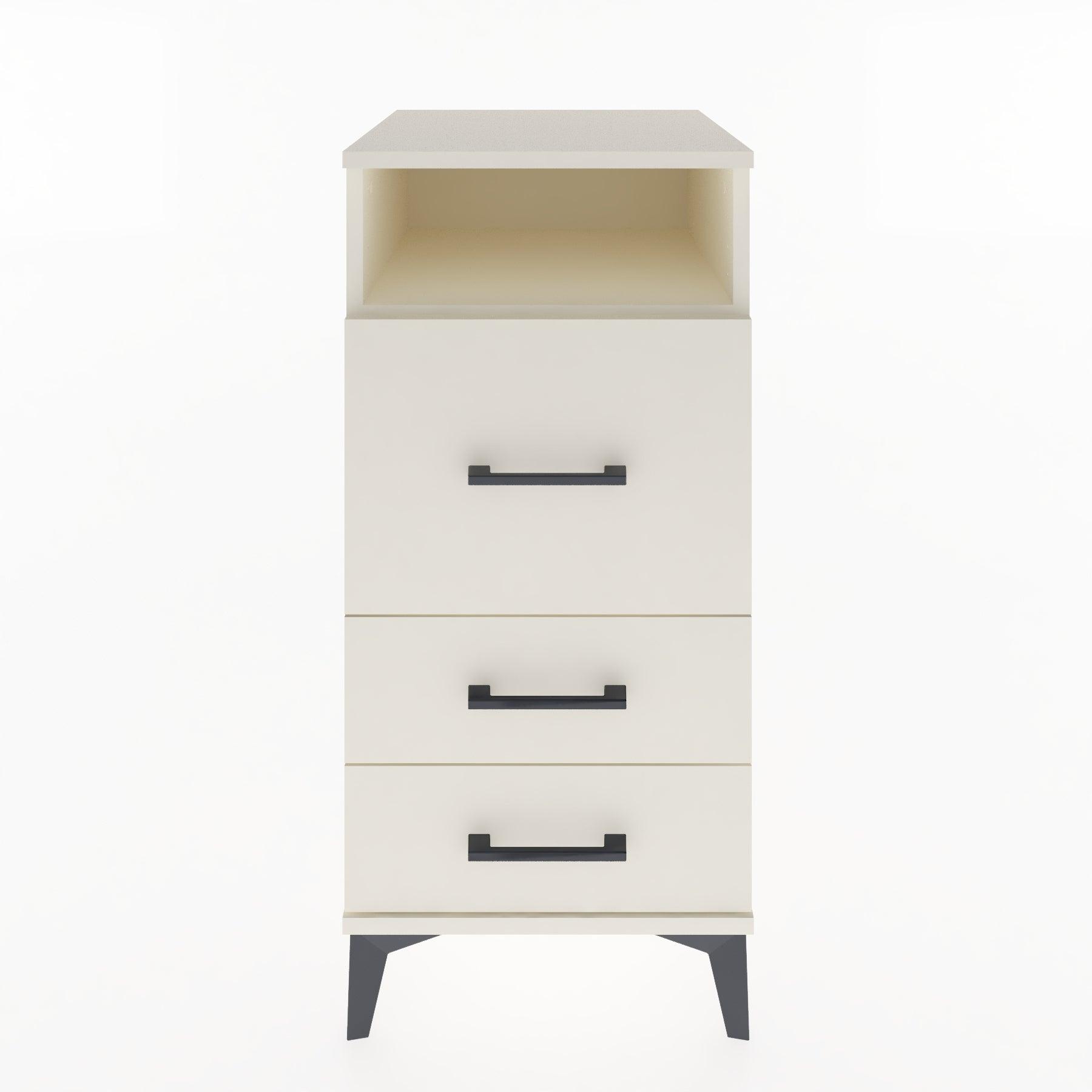 Woodntry Modular Nightstand Moonstone 44x44x84 cm with Drawer and Shelf CR9-1