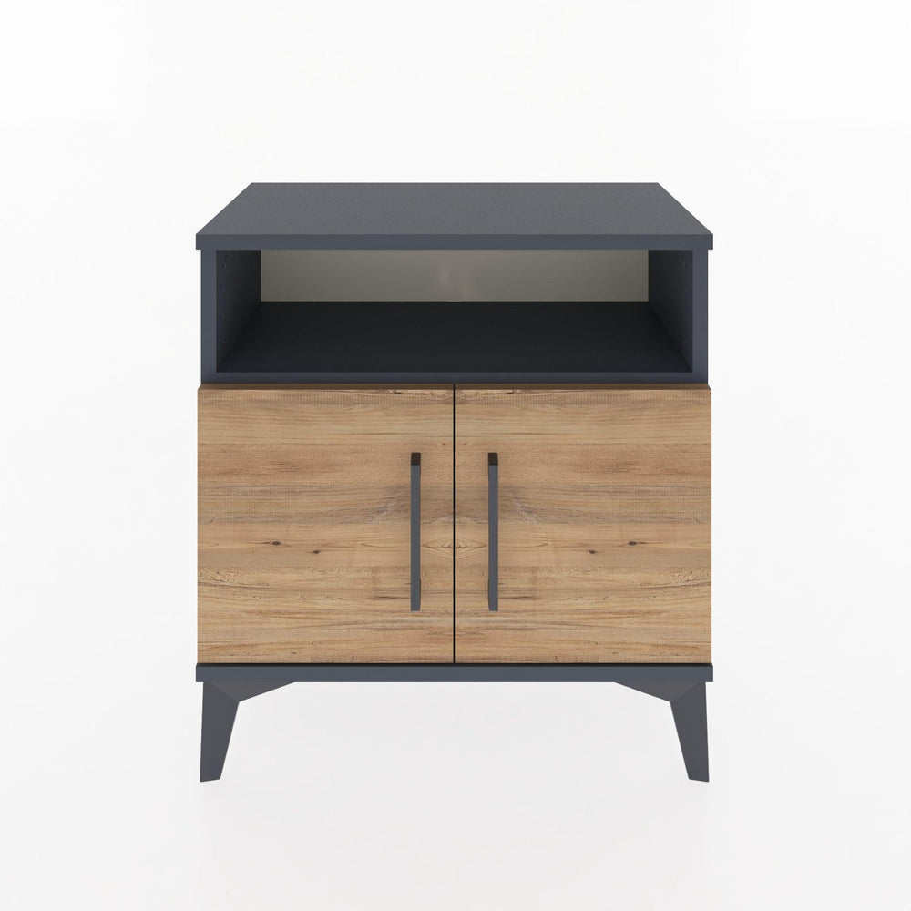 Woodntry Modüler Komodin Antrasit 60x30x52 cm Kapaklı ve Raflı KR9-2