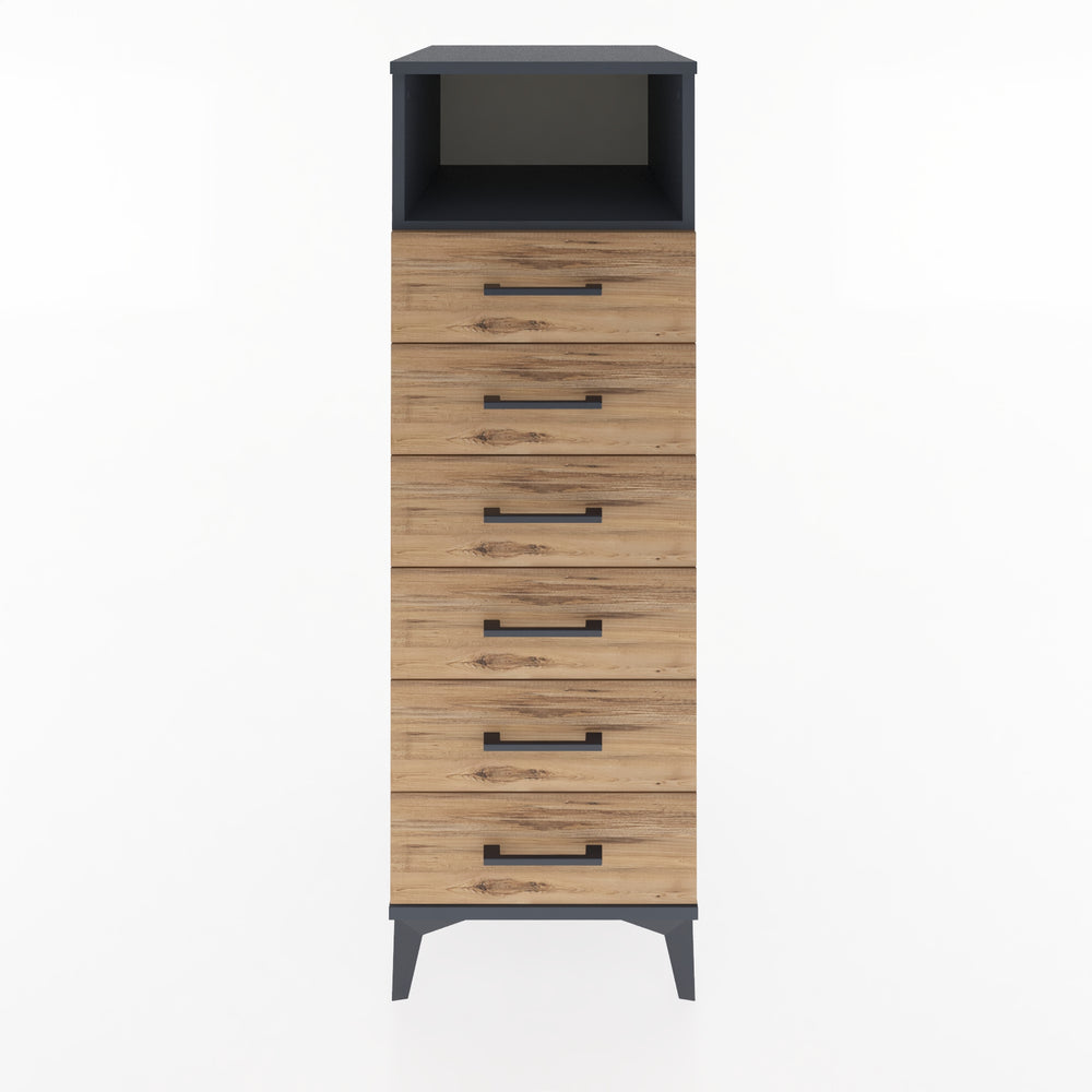 Woodntry Modular Cabinet Anthracite 44x59x122 cm with Drawers and Shelves CR59-2