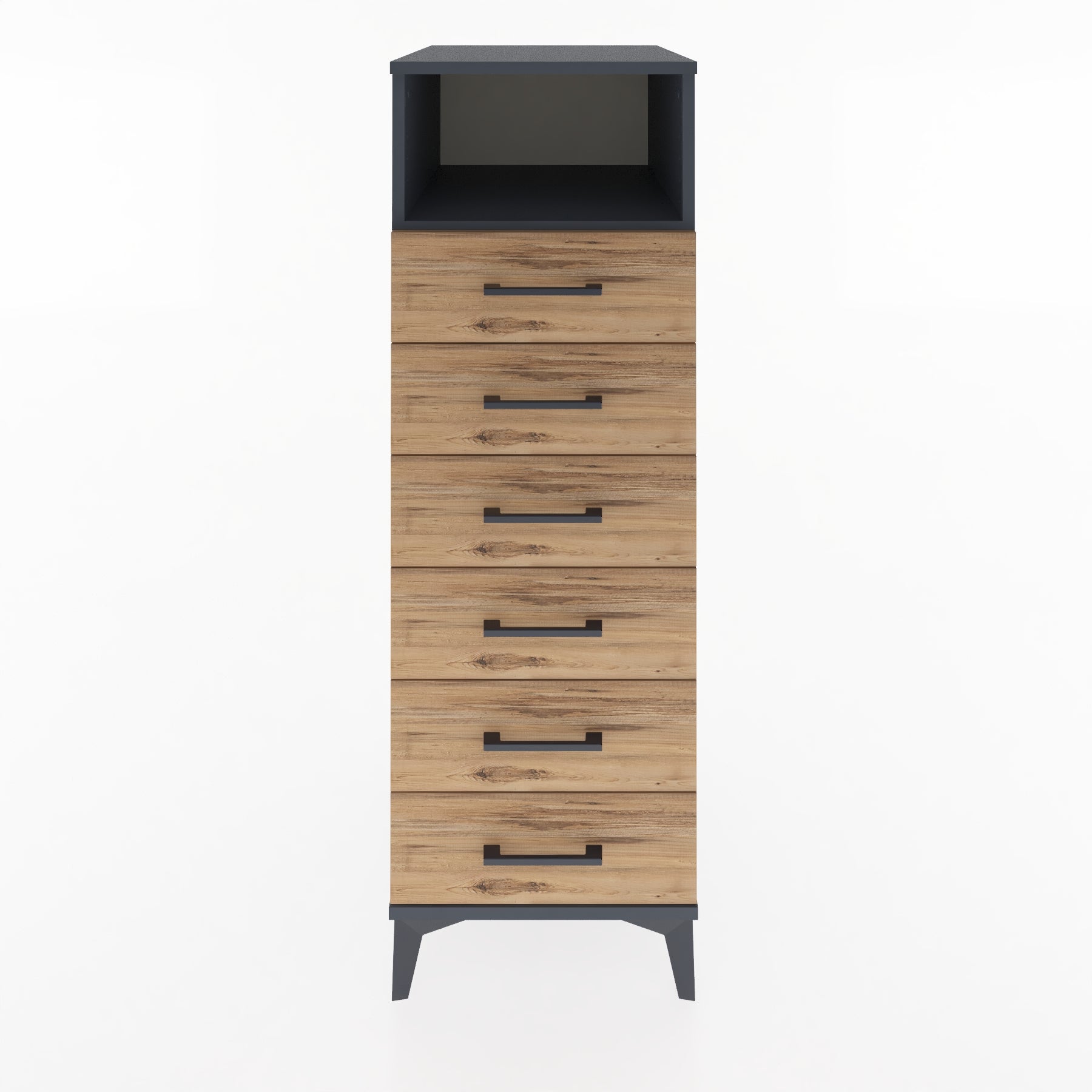 Woodntry Modular Cabinet Anthracite 44x59x122 cm with Drawers and Shelves CR59-2