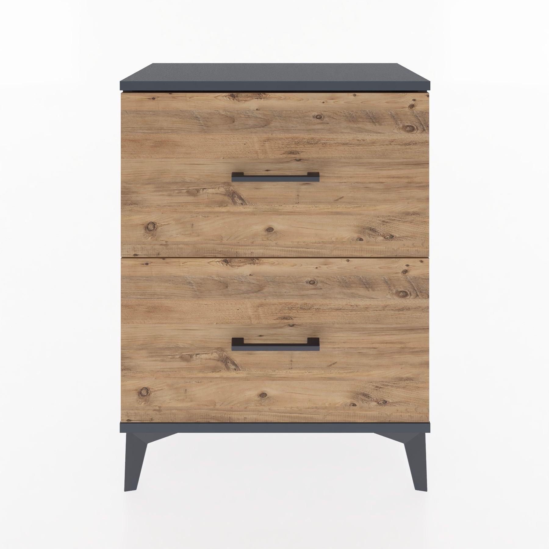 Woodntry Modular Nightstand Anthracite 60x30x68 cm Drawer C9-2