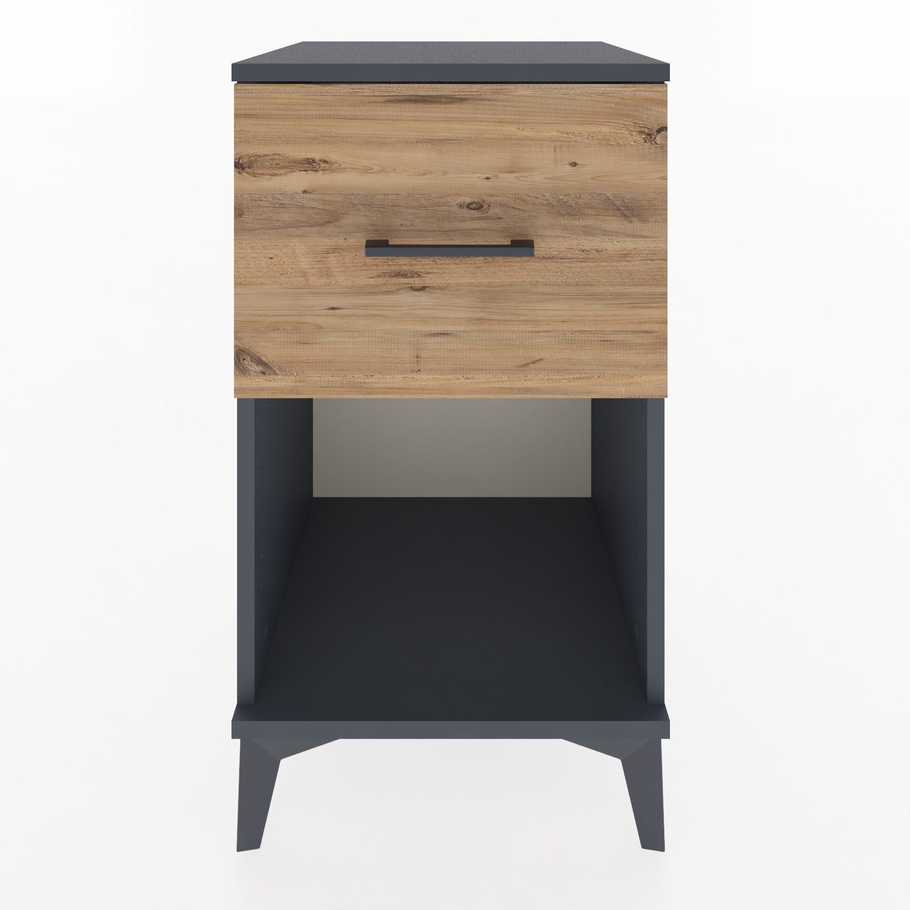 Woodntry Modular Nightstand Anthracite 44x44x68 cm with Drawers and Shelves CR9-2