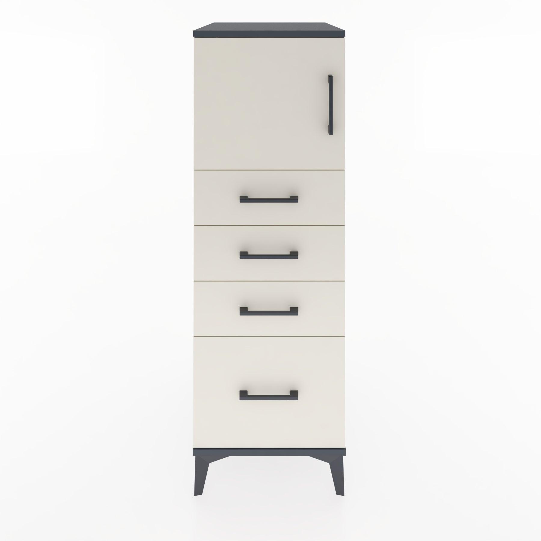 Woodntry Modular Cabinet Anthracite 44x30x122 cm with Doors and Drawers KC9-2