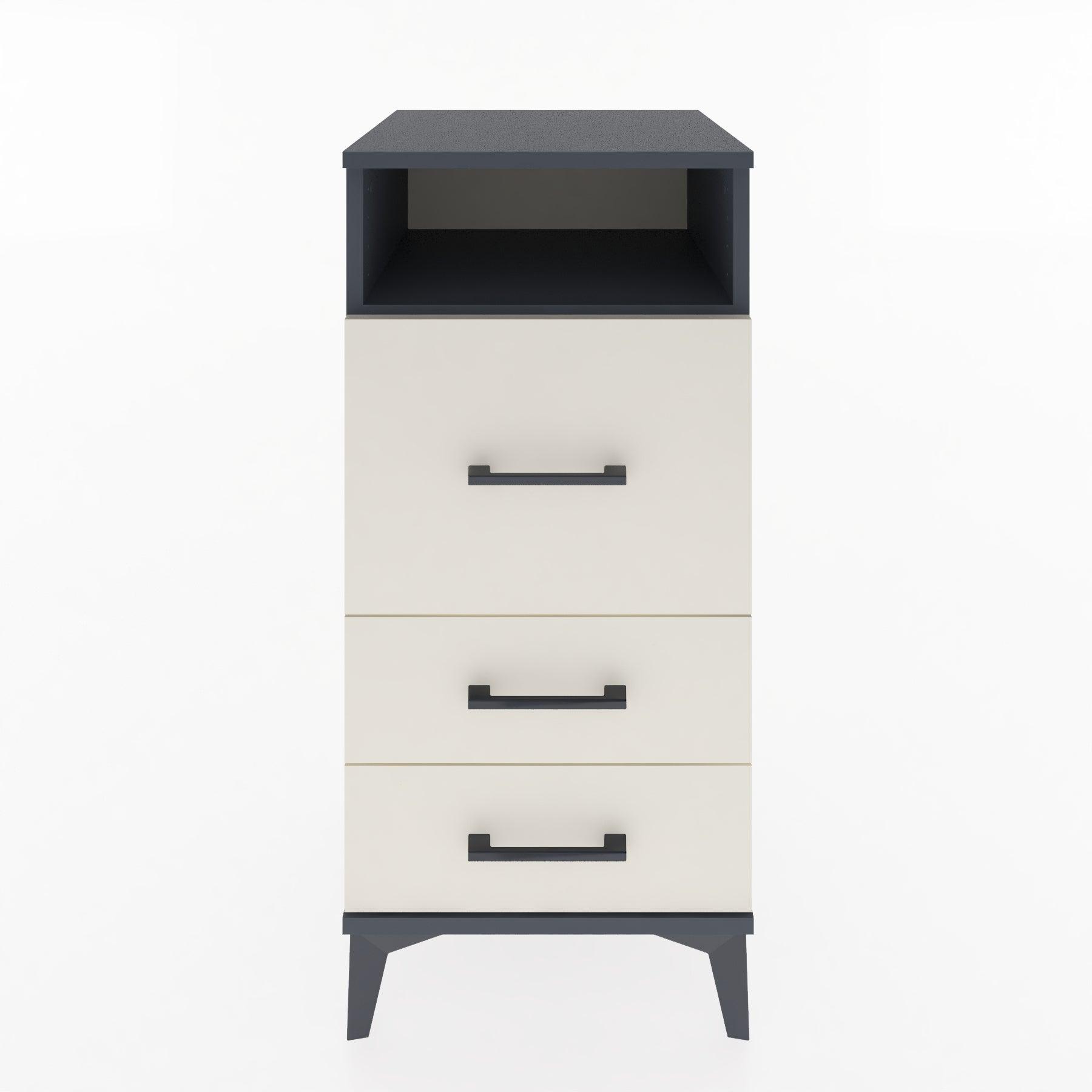 Woodntry Modular Nightstand Anthracite 44x44x84 cm with Drawers and Shelves CR9-2