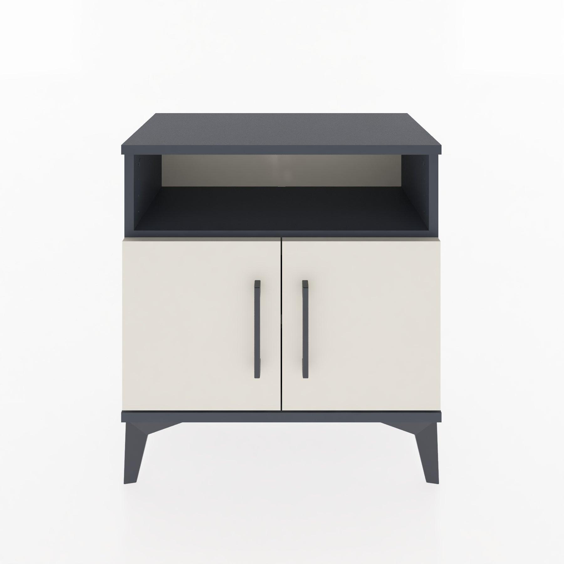 Woodntry Modular Nightstand Anthracite 60x30x52 cm with Cover and Shelf KR9-2