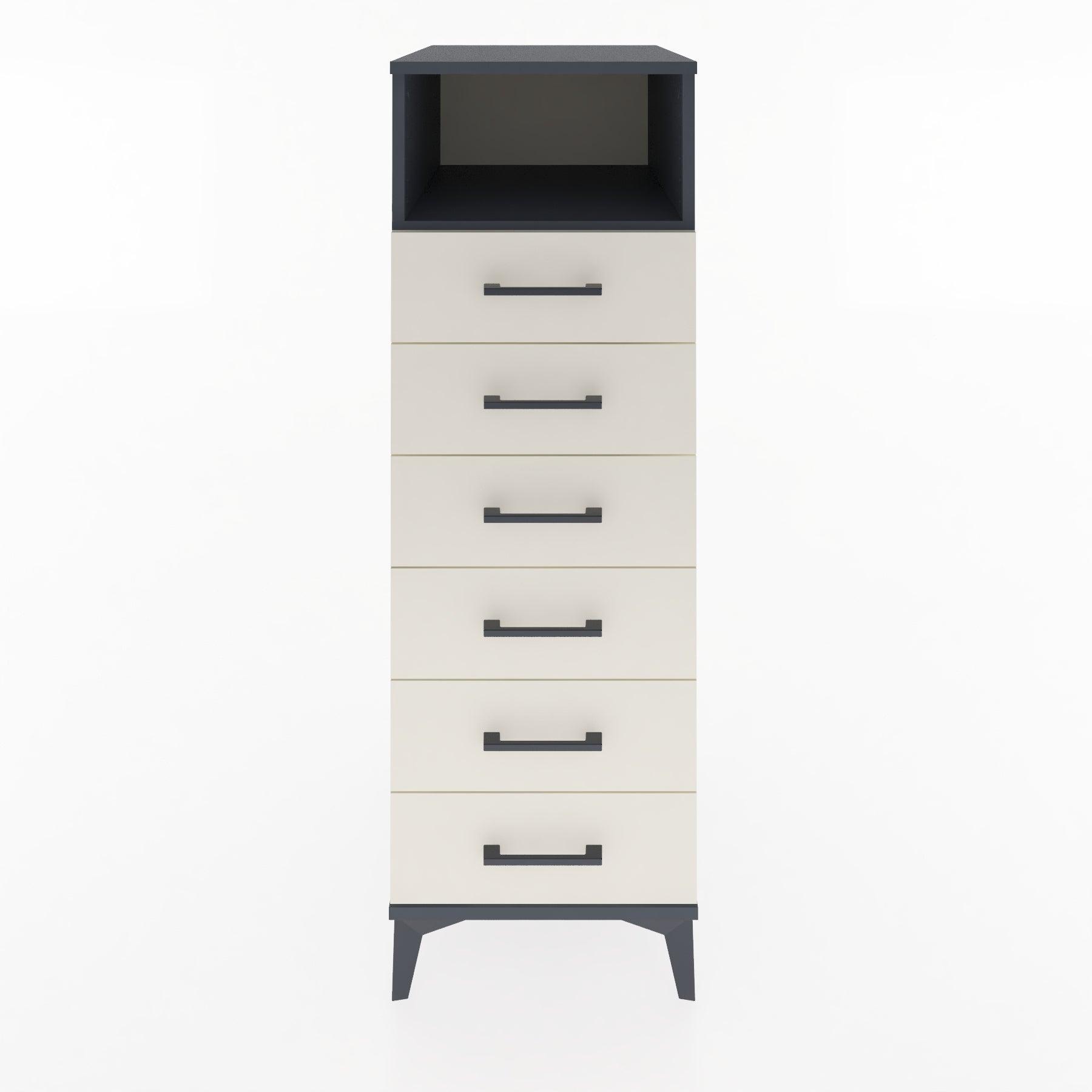Woodntry Modular Cabinet Anthracite 44x30x122 cm with Drawers and Shelves CR59-2
