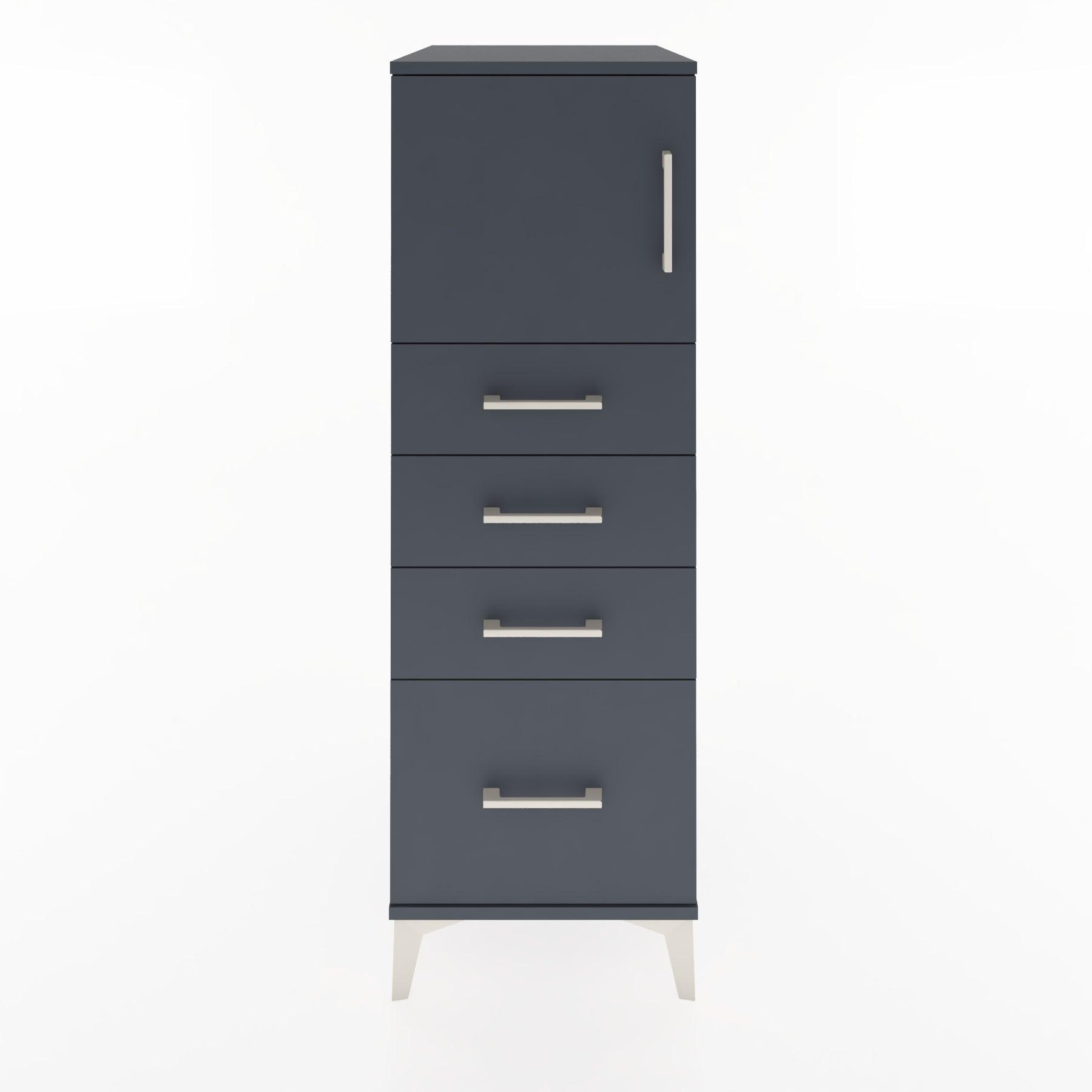 Woodntry Modular Cabinet Anthracite 44x30x122 cm with Doors and Drawers KC9-2