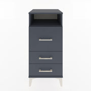 Woodntry Modular Nightstand Anthracite 44x44x84 cm with Drawers and Shelves CR9-2