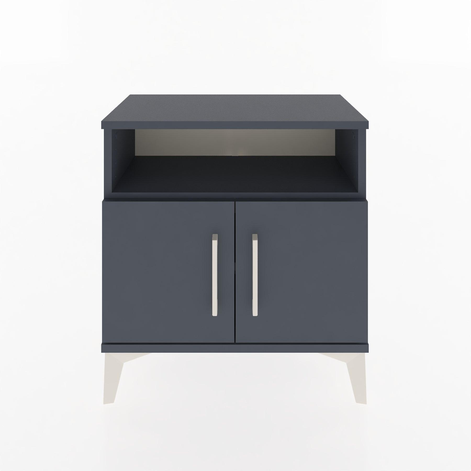 Woodntry Modular Nightstand Anthracite 60x30x52 cm with Cover and Shelf KR9-2