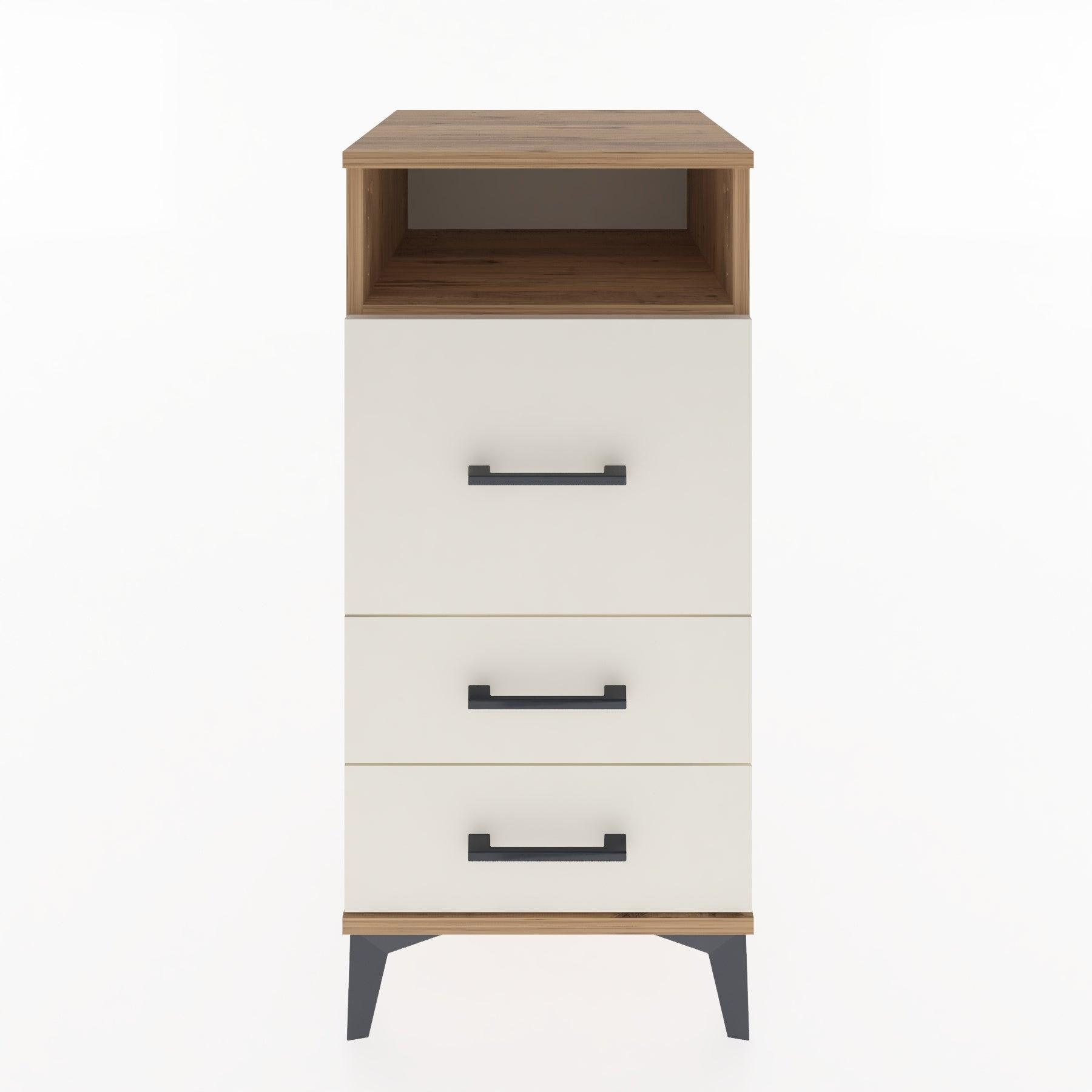 Woodntry Modular Nightstand Pine 44x44x84 cm with Drawers and Shelves CR9-3