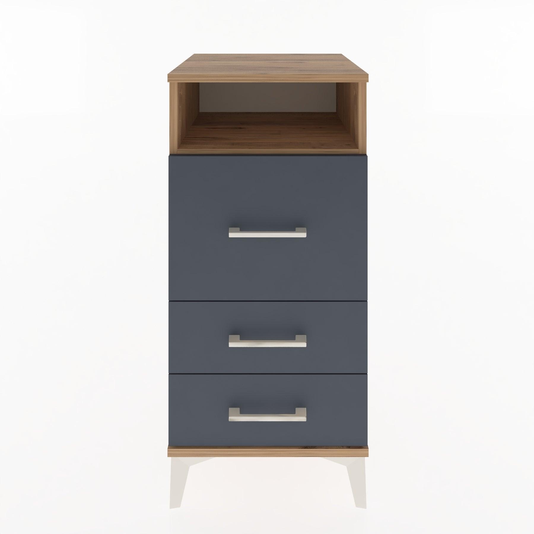 Woodntry Modular Nightstand Pine 44x44x84 cm with Drawers and Shelves CR9-3