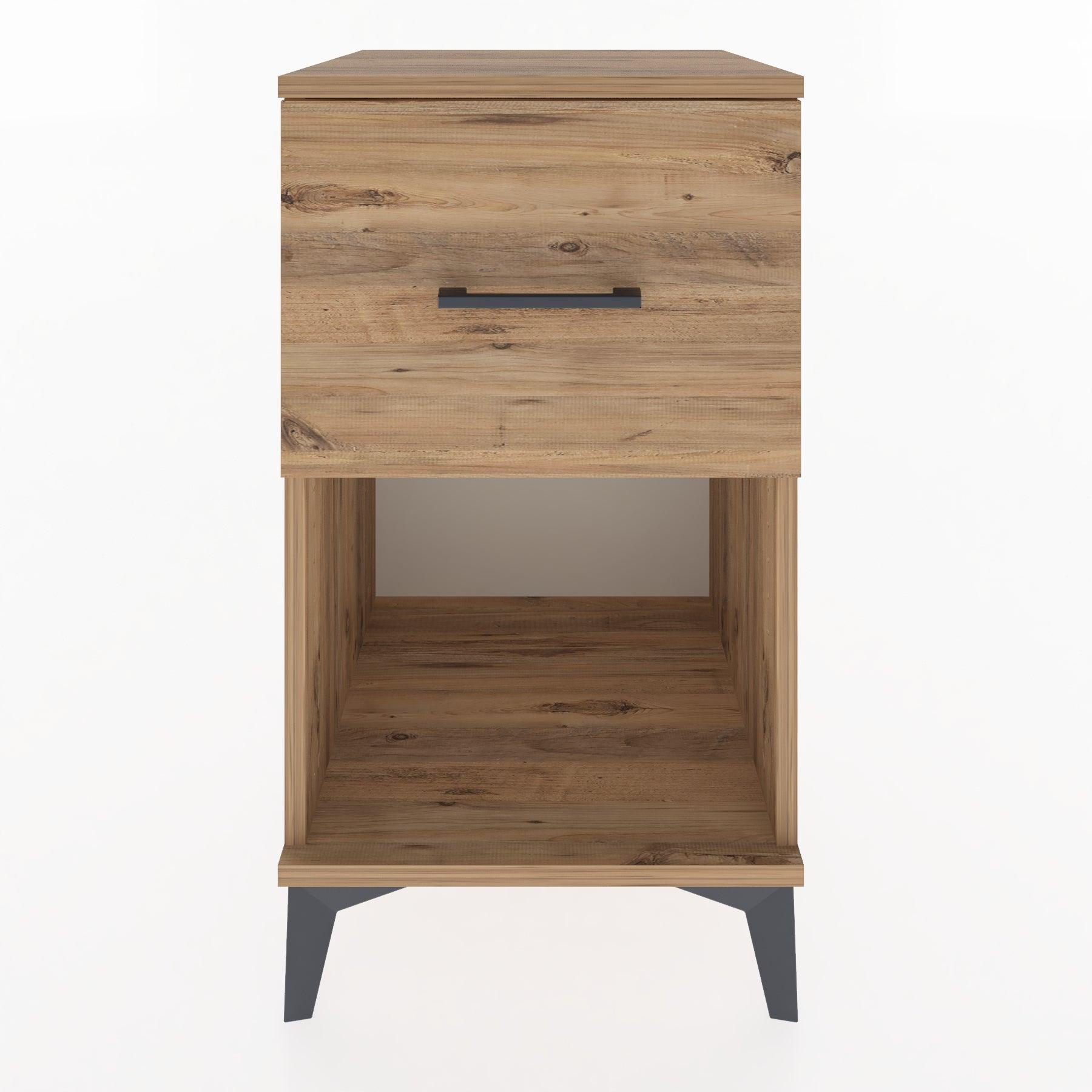 Woodntry Modular Nightstand Pine 44x44x68 cm with Drawers and Shelves CR9-3