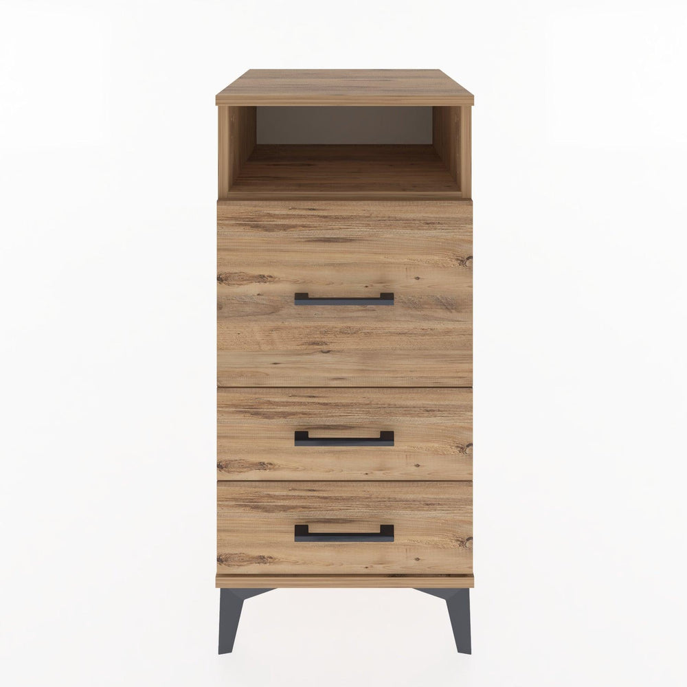 Woodntry Modüler Komodin Çam 44x44x84 cm Çekmeceli ve Raflı CR9-3