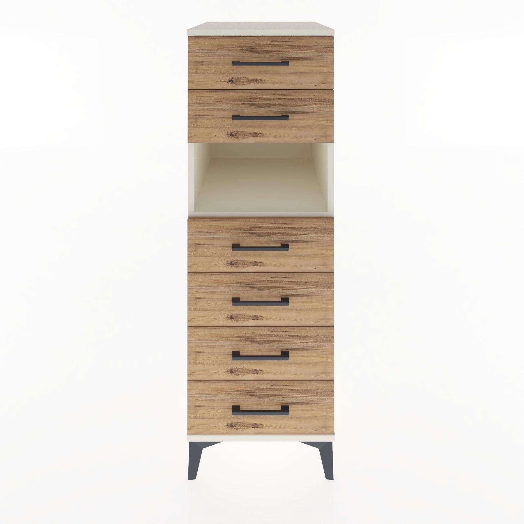 Woodntry Modular Cabinet Moonstone 44x30x122 cm with Drawers and Shelves CR60-1