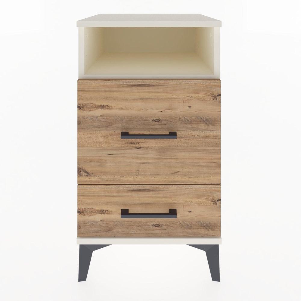 Woodntry Modüler Komodin Aytaşı 44x44x68 cm Çekmeceli ve Raflı CR10-1