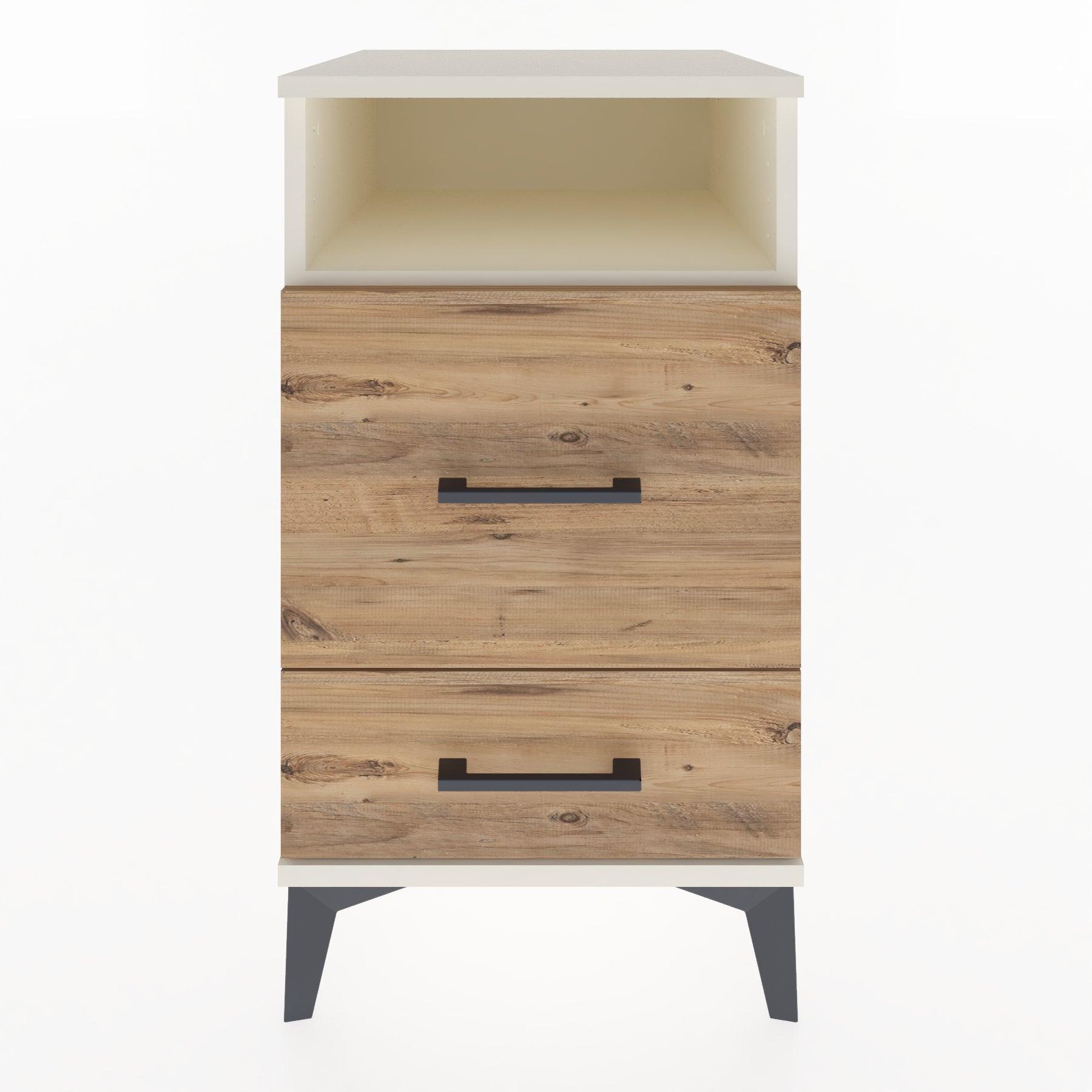 Woodntry Modular Nightstand Moonstone 44x44x68 cm with Drawer and Shelf CR10-1