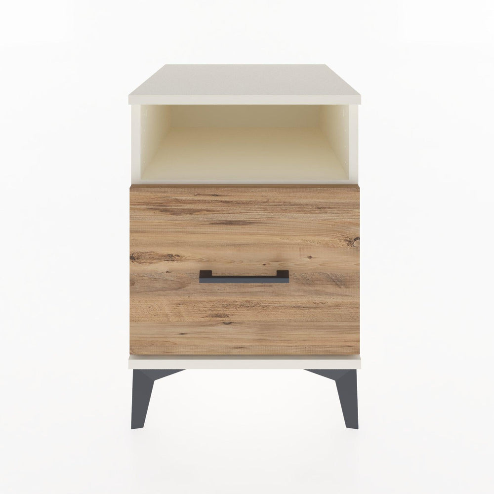 Woodntry Modular Nightstand Moonstone 44x44x52 cm with Drawer and Shelf CR10-1