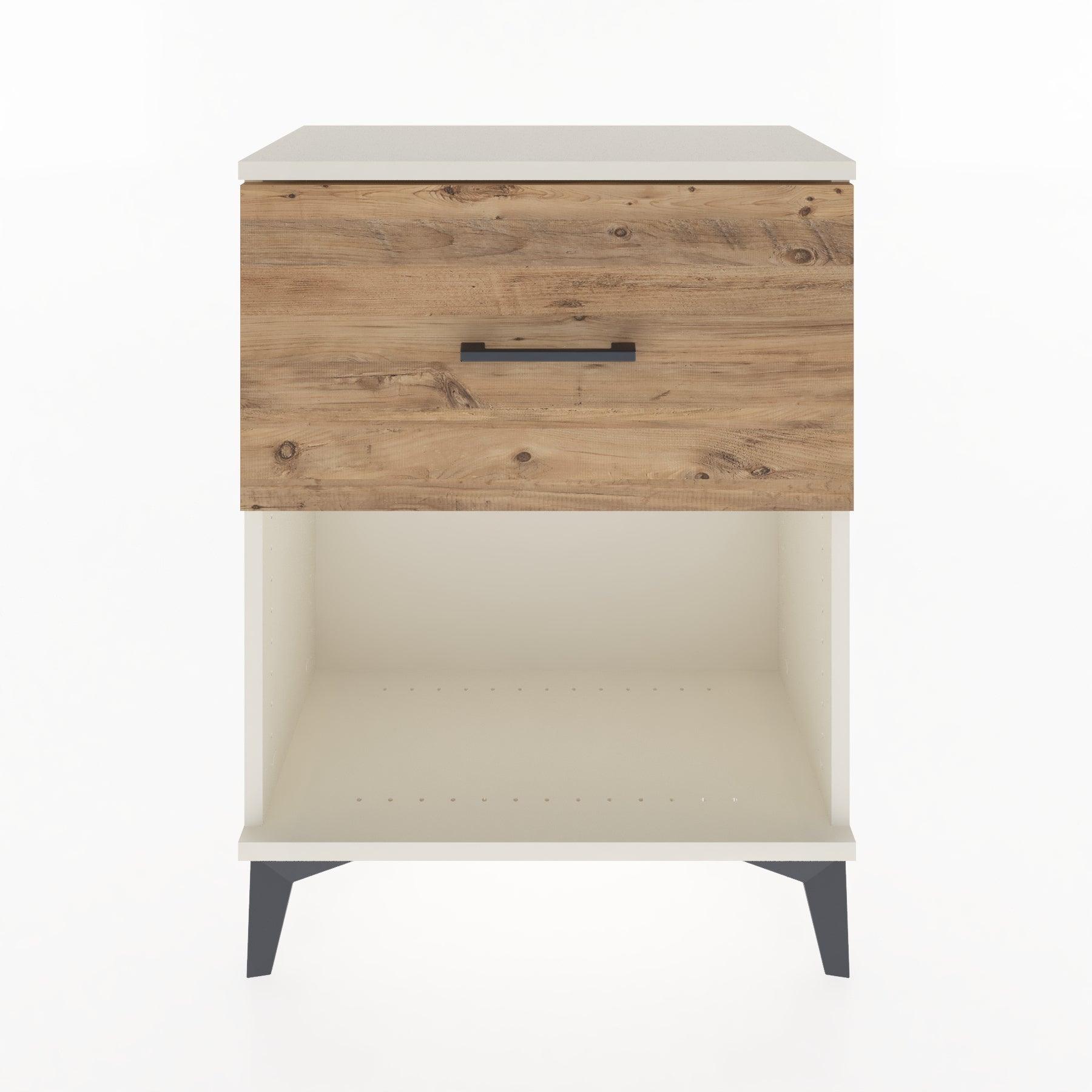 Woodntry Modular Nightstand Moonstone 60x30x68 cm with Drawer and Shelf CR10-1