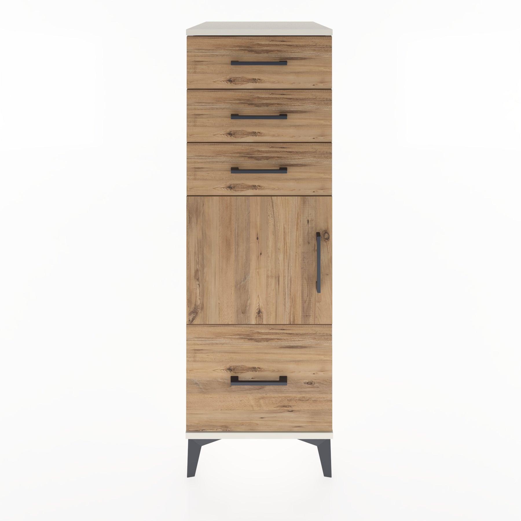 Woodntry Modular Cabinet Moonstone 44x30x122 cm with Doors and Drawers KC10-1