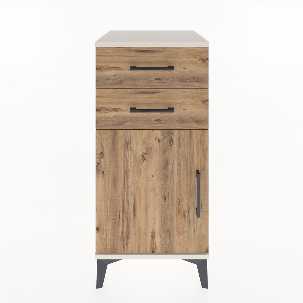 Woodntry Modular Nightstand Moonstone 44x44x84 cm with Cover and Drawer KC32-1