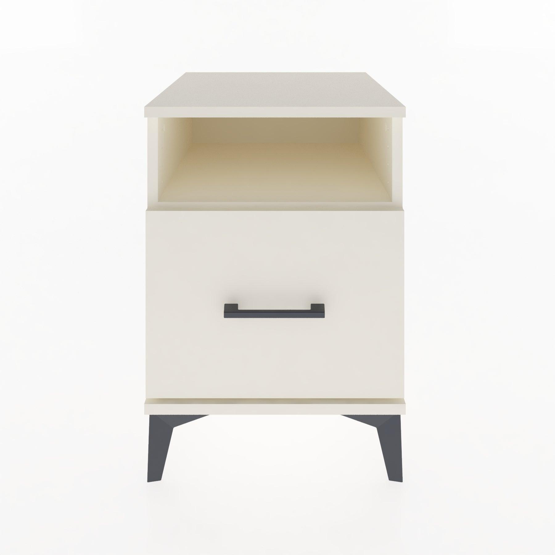 Woodntry Modular Nightstand Moonstone 44x44x52 cm with Drawer and Shelf CR10-1