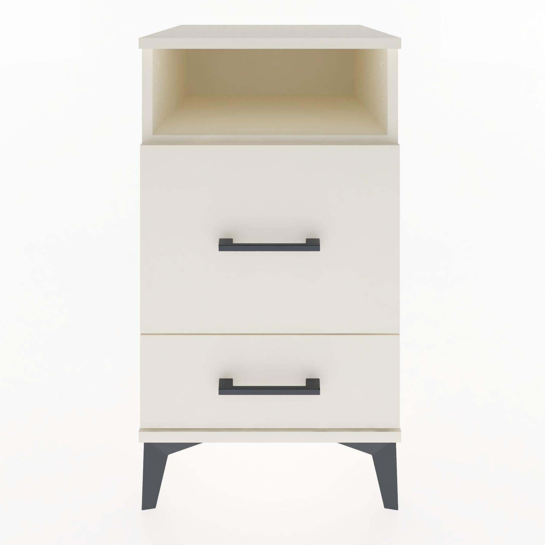 Woodntry Modular Nightstand Moonstone 44x44x68 cm with Drawer and Shelf CR10-1