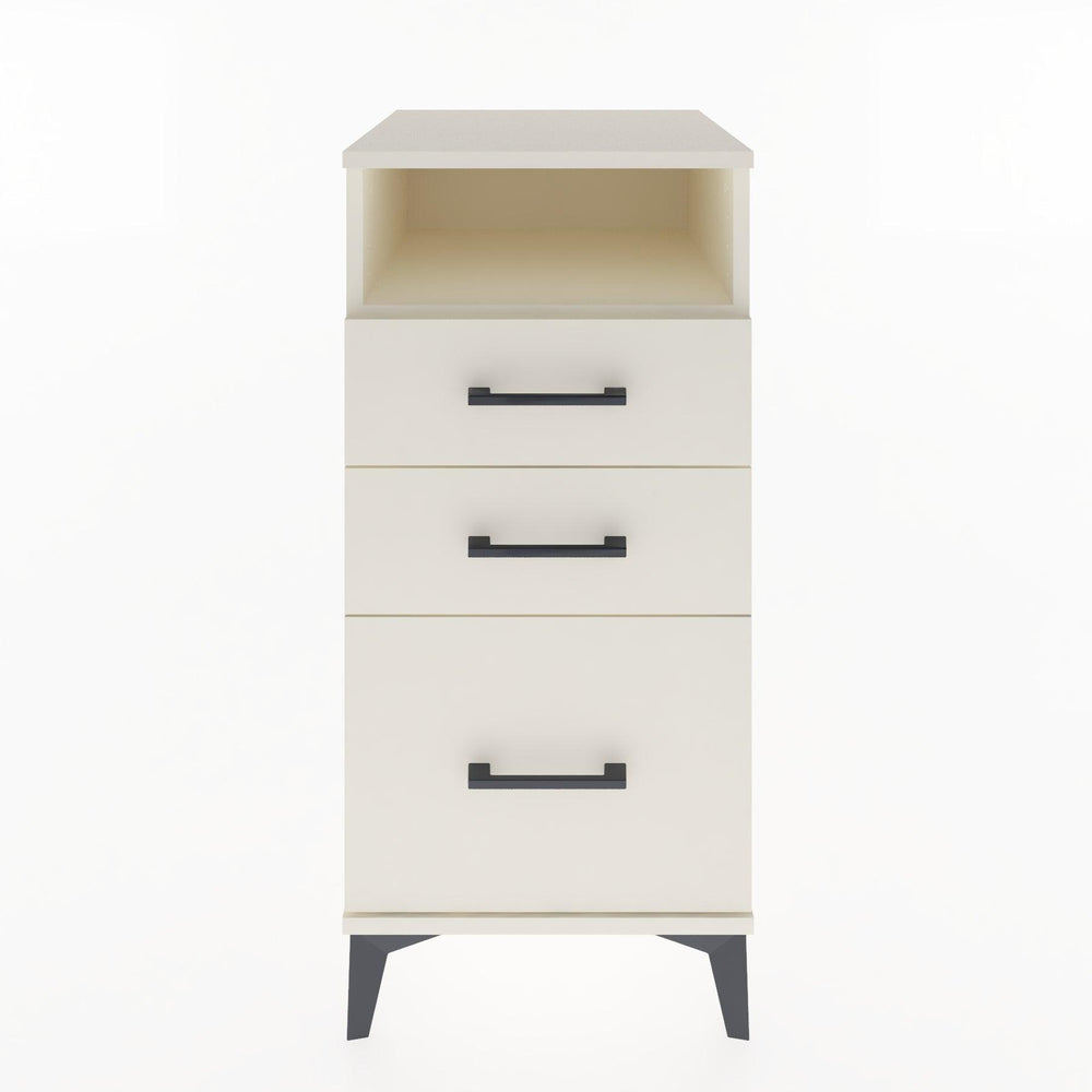 Woodntry Modular Nightstand Moonstone 44x44x84 cm with Drawer and Shelf CR10-1