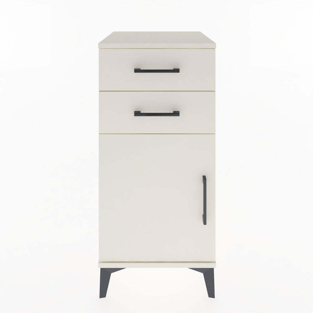Woodntry Modular Nightstand Moonstone 44x44x84 cm with Cover and Drawer KC32-1