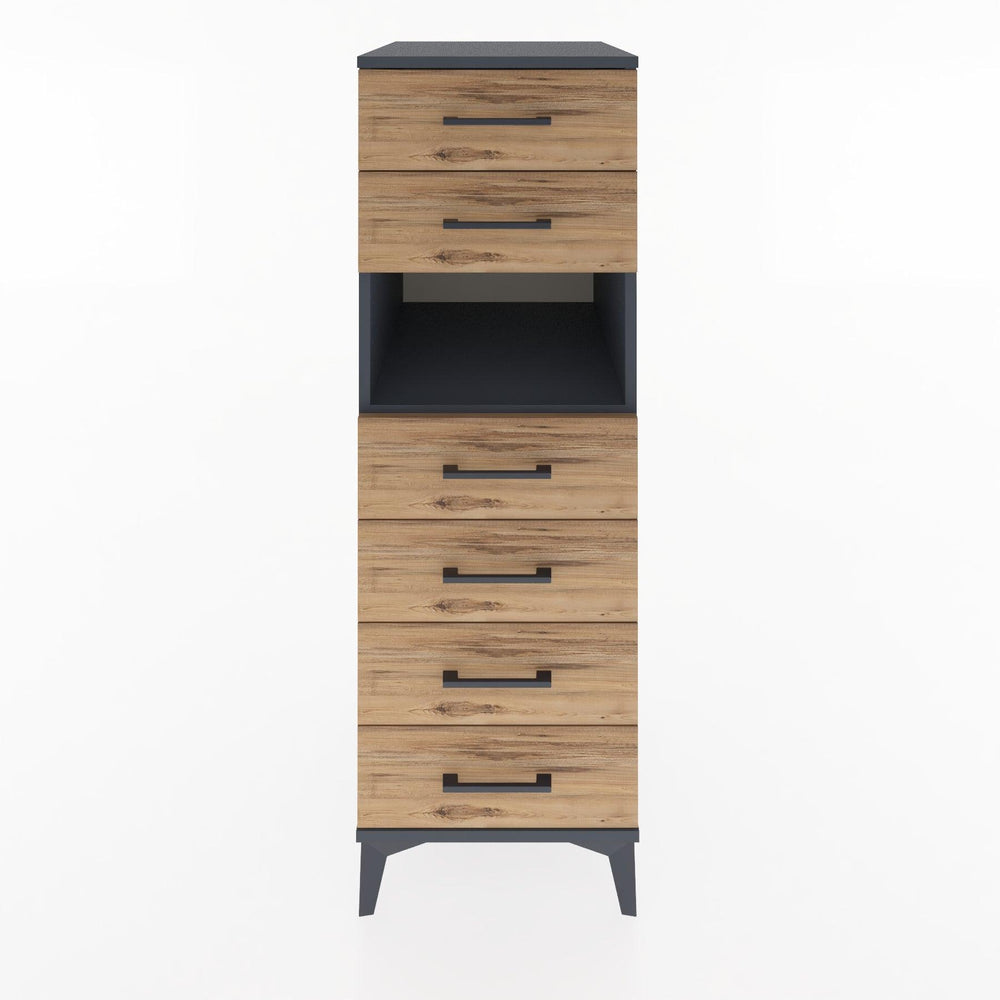Woodntry Modular Cabinet Anthracite 44x30x122 cm with Drawers and Shelves CR60-2