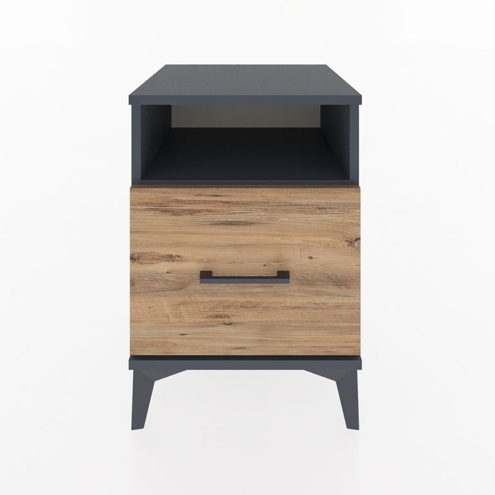 Woodntry Modular Nightstand Anthracite 44x44x52 cm with Drawers and Shelves CR10-2