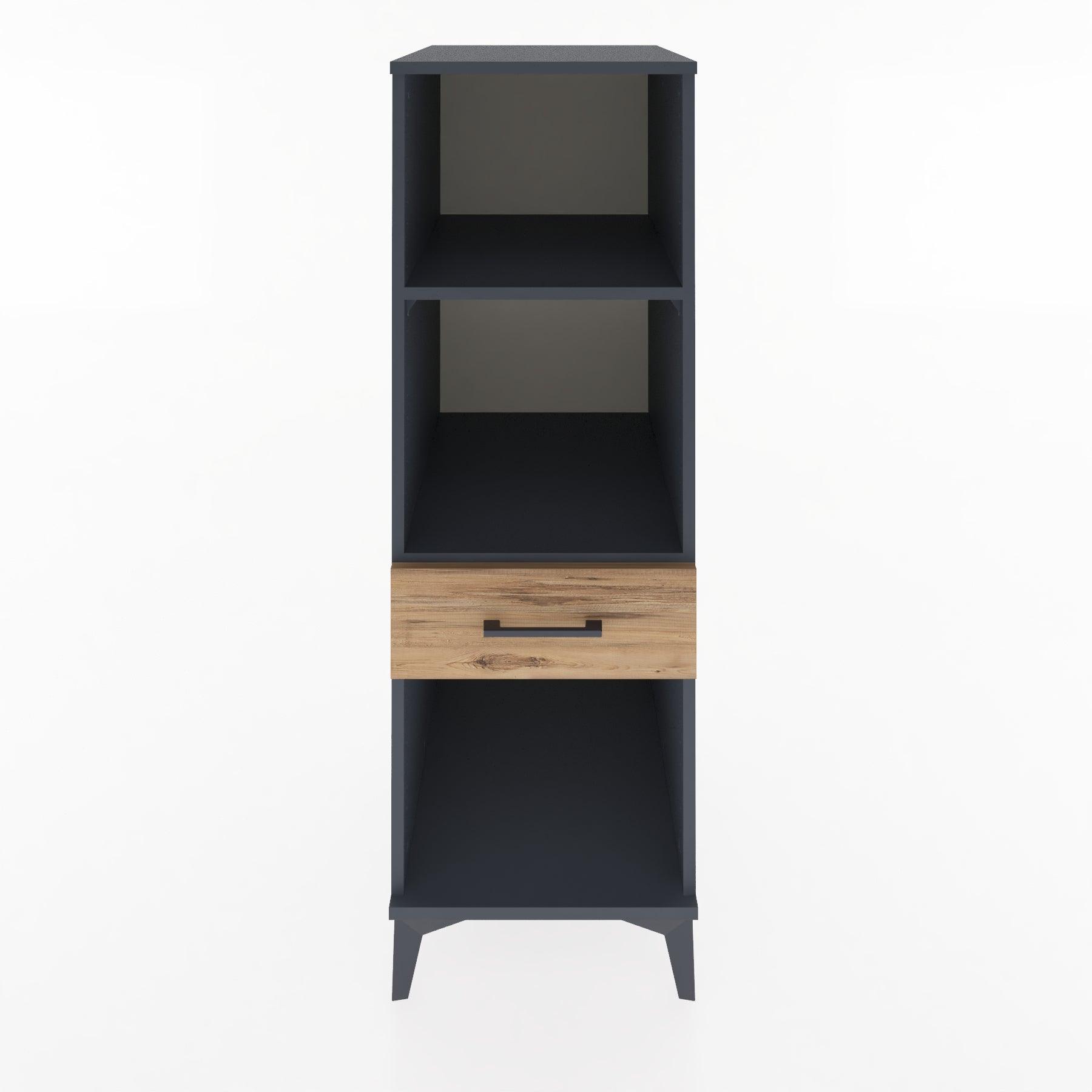 Woodntry Modular Cabinet Anthracite 44x30x122 cm with Drawers and Shelves CR110-2