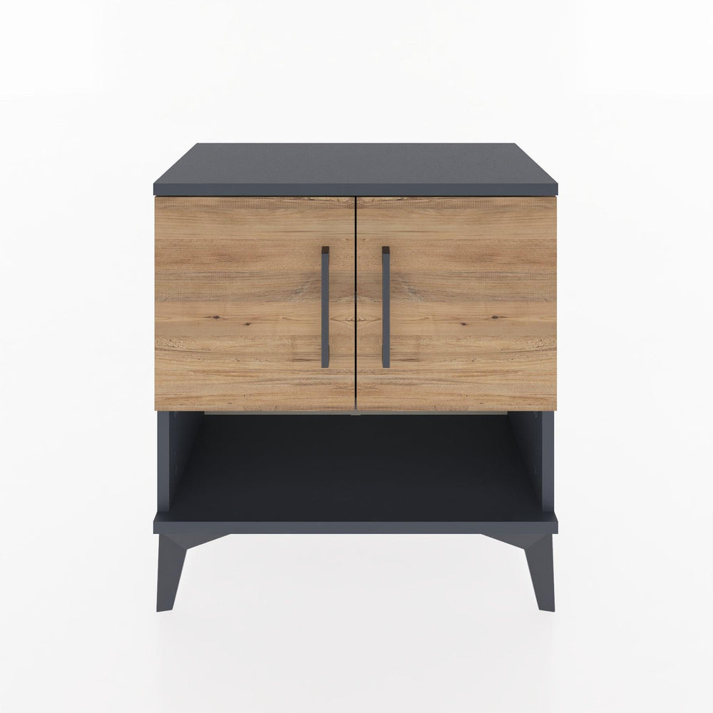 Woodntry Modular Nightstand Anthracite 60x30x52 cm with Cover and Shelf KR10-2