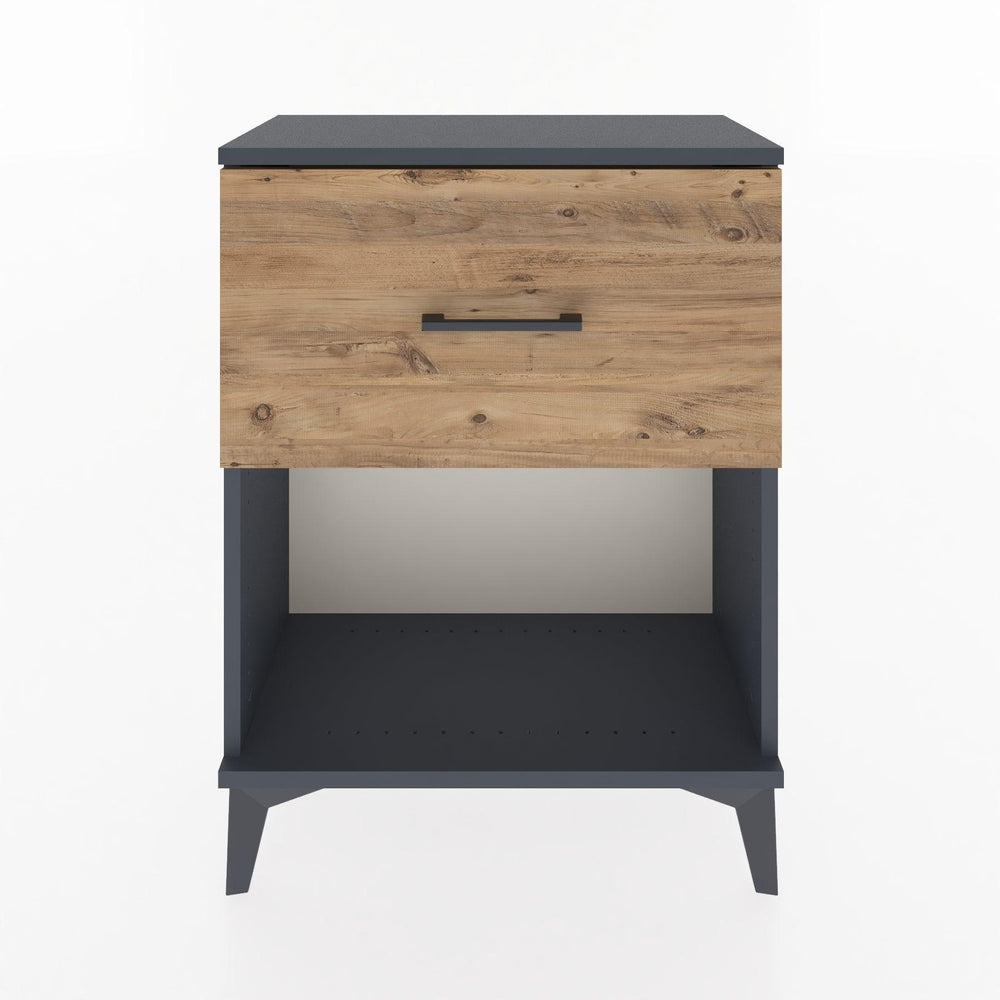 Woodntry Modular Nightstand Anthracite 60x30x68 cm with Drawer and Shelf CR10-2