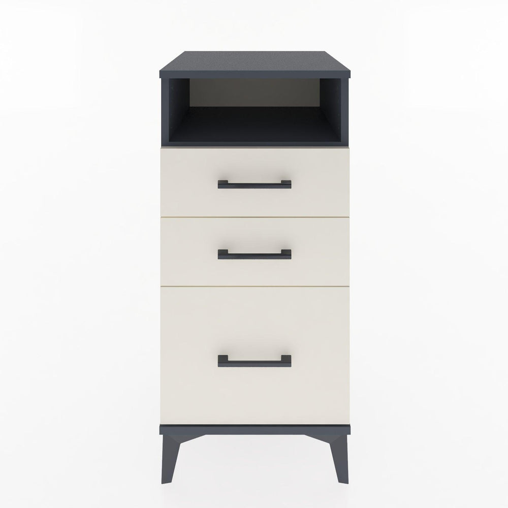 Woodntry Modular Nightstand Anthracite 44x44x84 cm with Drawers and Shelves CR10-2
