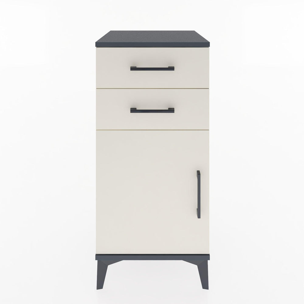 Woodntry Modular Nightstand Anthracite 44x44x84 cm with Cover and Drawer KC32-2