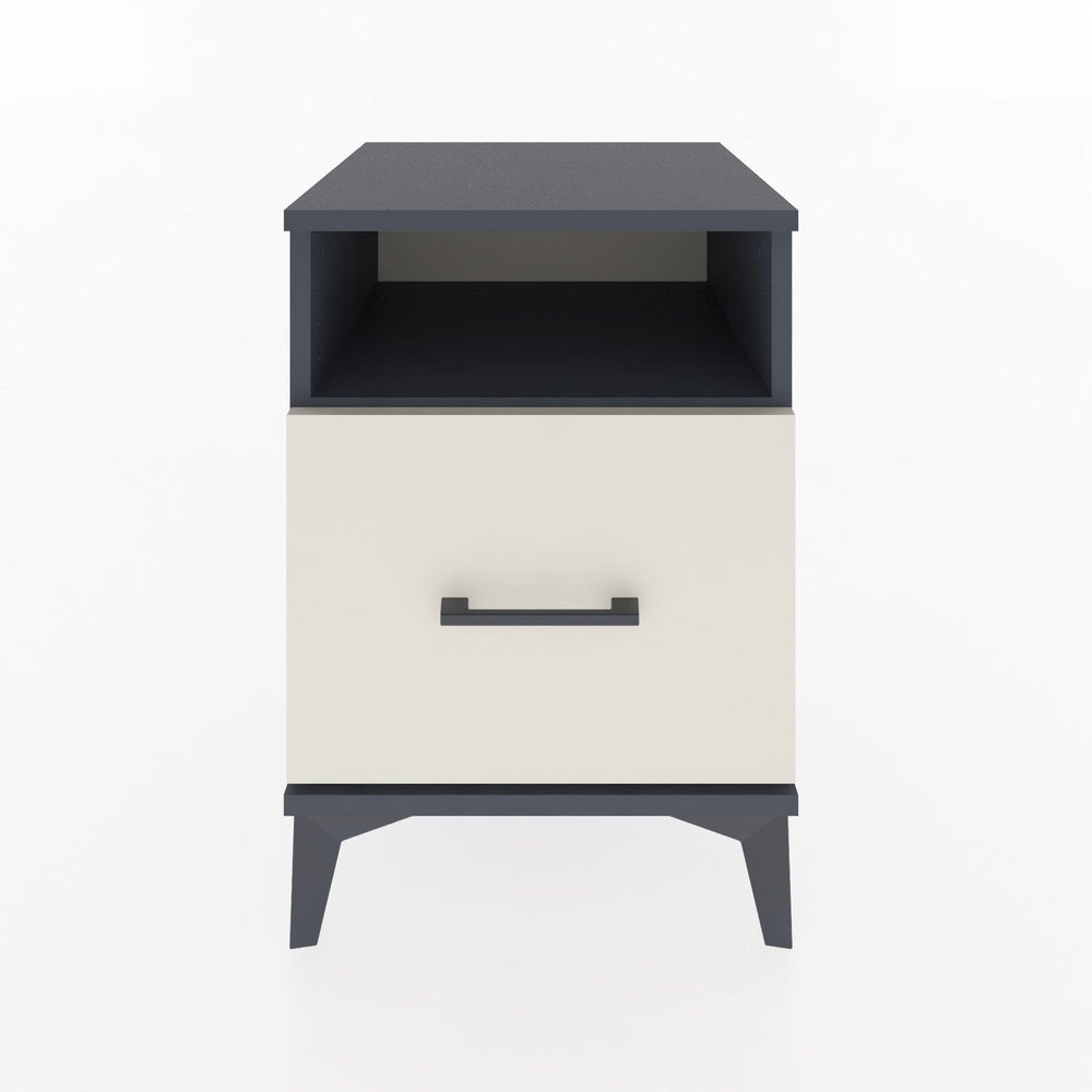 Woodntry Modular Nightstand Anthracite 44x44x52 cm with Drawers and Shelves CR10-2