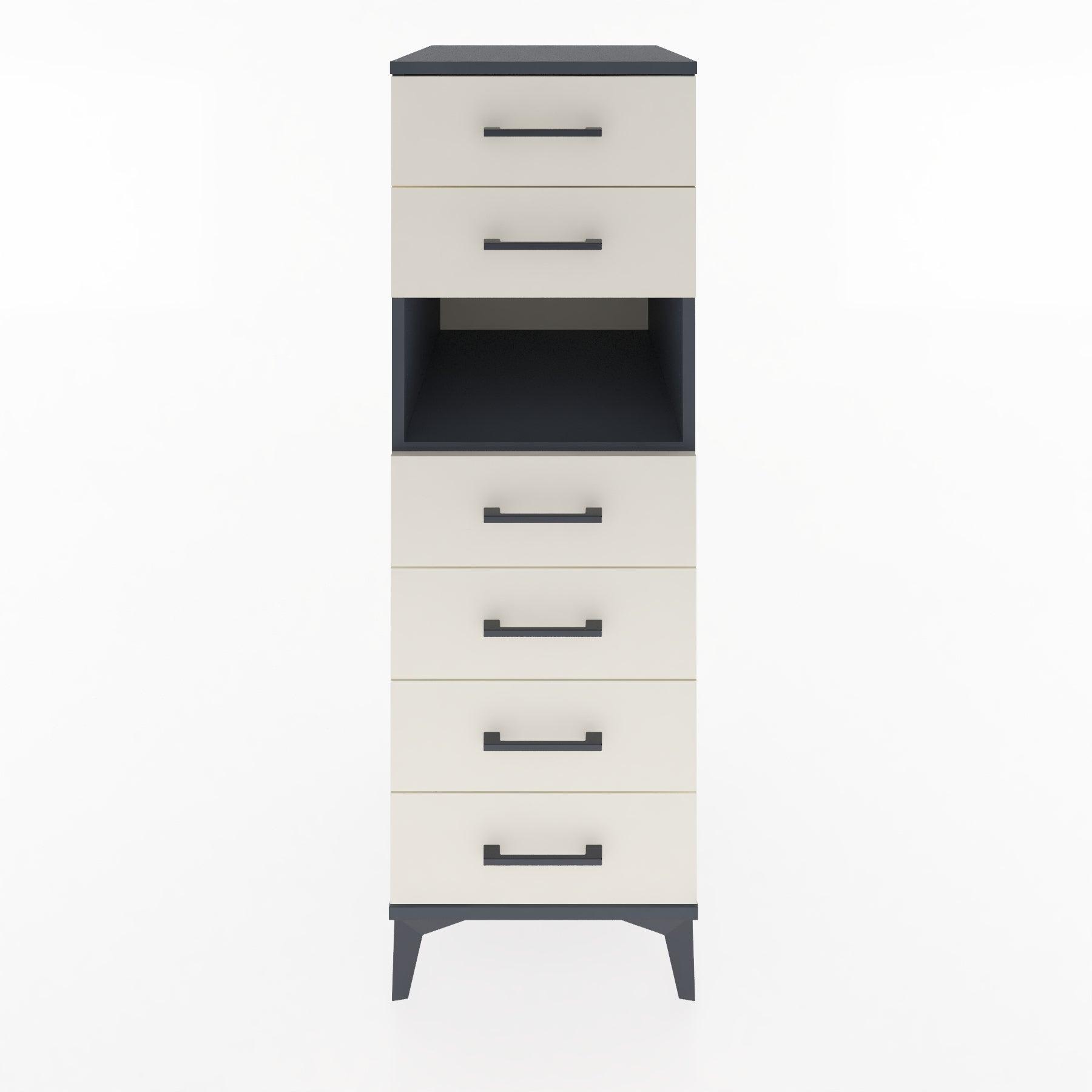 Woodntry Modular Cabinet Anthracite 44x30x122 cm with Drawers and Shelves CR60-2