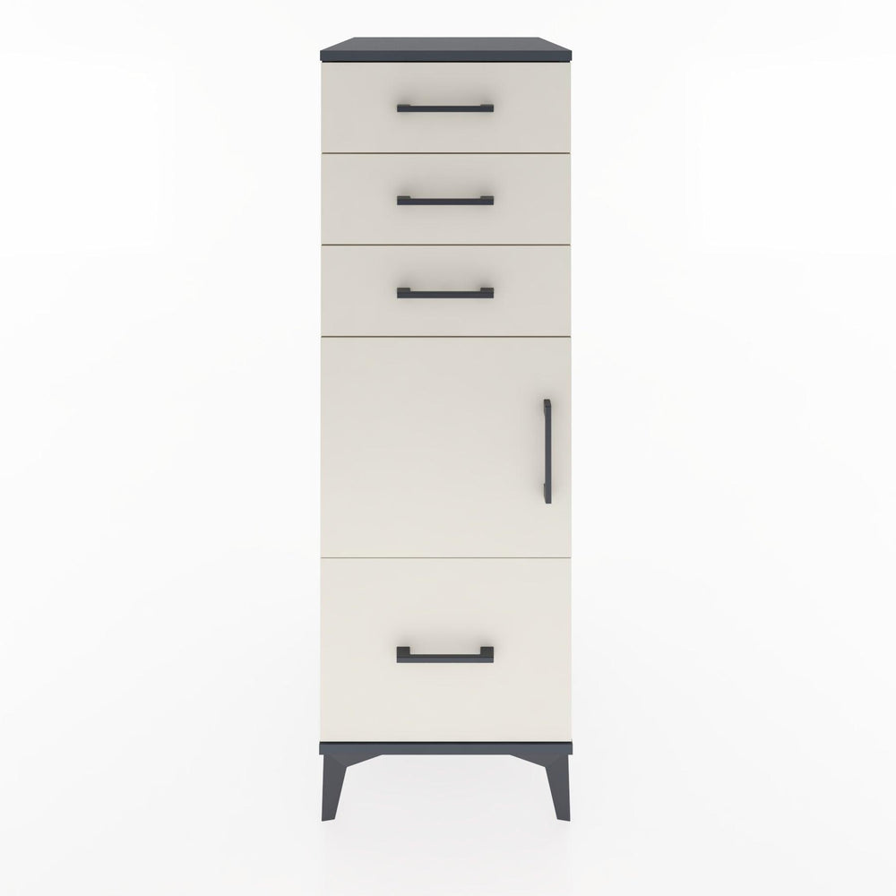 Woodntry Modüler Dolap Antrasit 44x59x122 cm Kapaklı ve Çekmeceli KC10-2